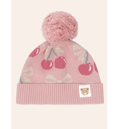 Huxbaby Cherry Bow Beanie - Dusty Pink (Pre-Order)