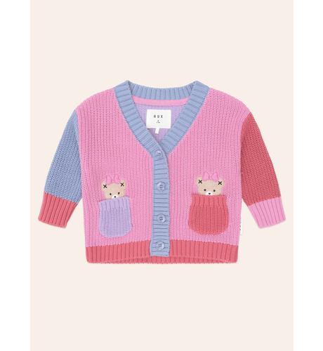 Huxbaby Colour Block Huxette Cardi - Strawberry Multi (Pre-Order)
