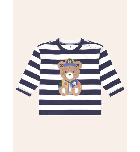 Huxbaby Varsity Hux Stripe Top - Navy/Almond Milk (Pre-Order)