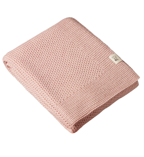 Nature Baby Merino Knit Cot Blanket - Rose Dust