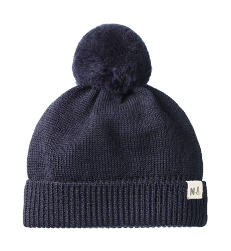 Nature Baby Alpine Pom Pom Beanie - Navy