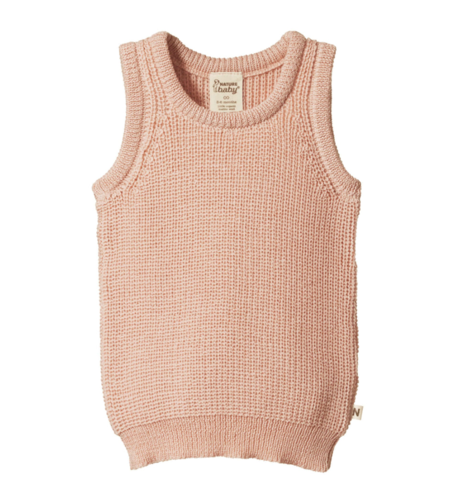 Nature Baby Merino Knit Vest - Rose Dust Chunky Knit