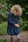 Nature Baby L/S Twirl Dress - Winter Berry Navy Print