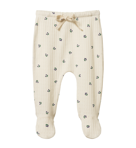Nature Baby Footed Rompers Pointelle - Winter Berry Print
