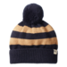 Nature Baby Alpine Pom Pom Beanie - Navy/Caramel Stripe