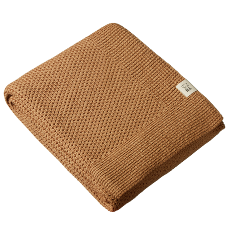 Nature Baby Merino Knit Cot Blanket - Caramel