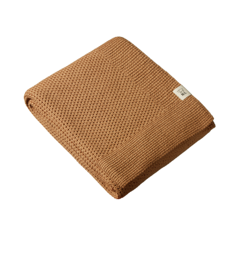 Nature Baby Merino Knit Bassinet Blanket - Caramel