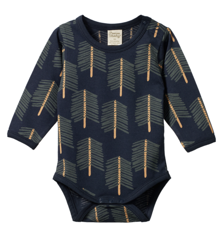 Nature Baby Stretch Jersey L/S Bodysuit - Bramblewood Print