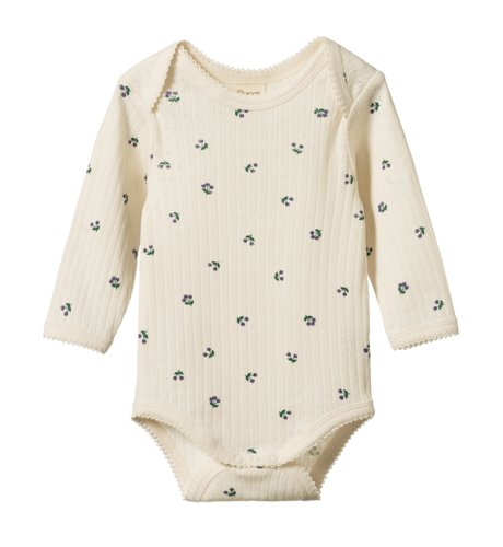 Nature Baby L/S Bodysuit Pointelle - Winter Berry Print