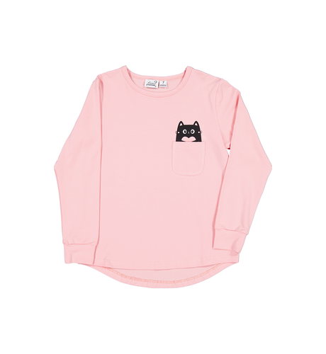Kissed By Radicool Love Cat Peekaboo L/S Tee (Pre-order)