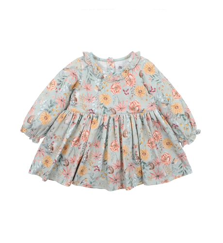 Bebe Olive Print Overlay Baby Dress