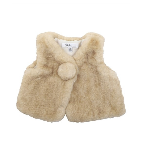 Bebe Pom Pom Faux Fur Vest