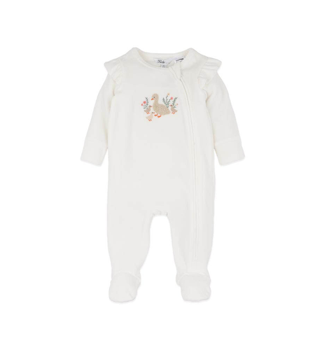 Bebe Emmy Velour Zip Onesie