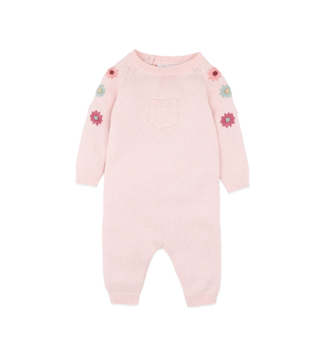 Bebe Emmy Organic Hand Emb. Knitted Romper