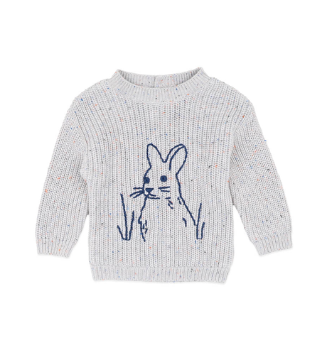 Bebe Bunny Hand Emb Knit Baby Jumper