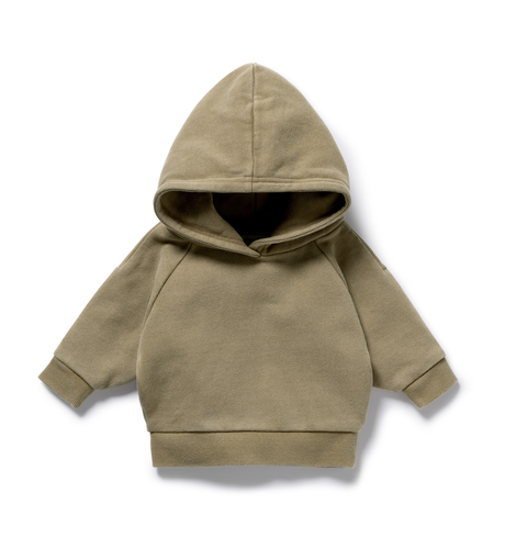 Olive Organic Terry Hooded Sweat
