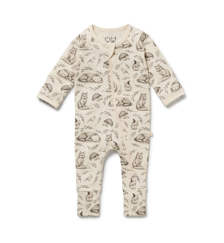 Foxglove Forest Organic Zipsuit with Feet