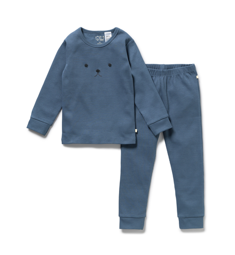 Twilight Blue Organic Rib L/S Pyjamas