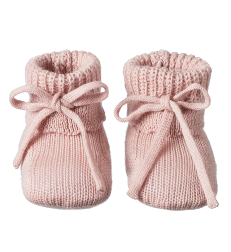 Nature Baby Teddy Booties - Rose Dust