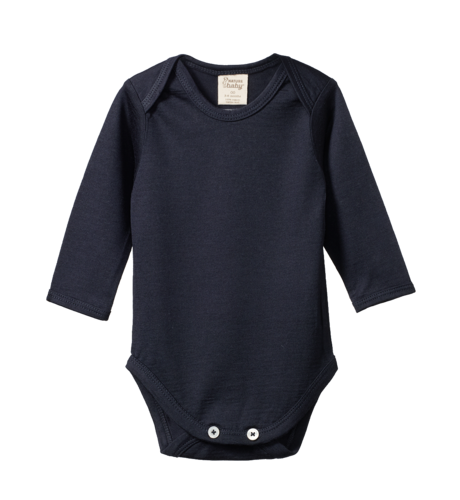 Nature Baby Merino Wool L/S Bodysuit - Navy
