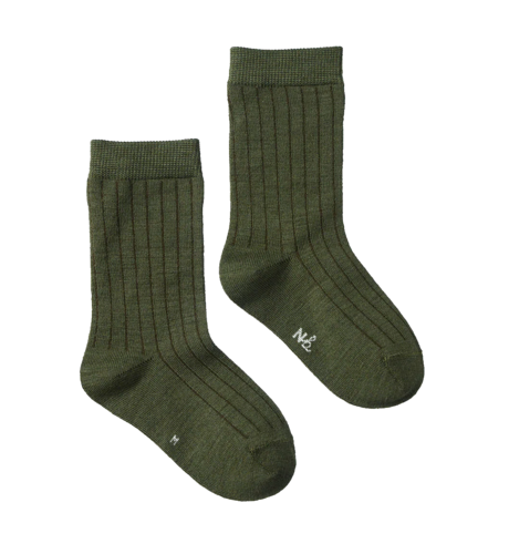 Nature Baby Organic Wool Rib Socks - Thyme