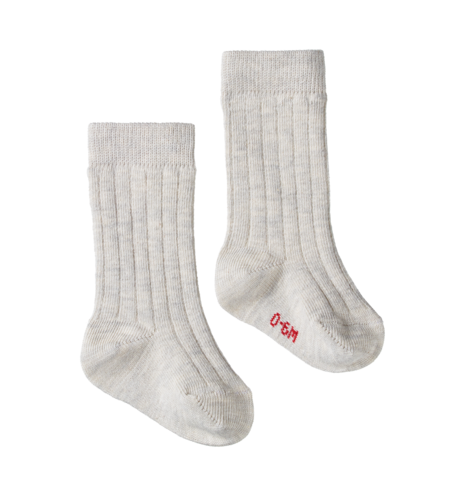 Nature Baby Organic Cotton Rib Socks - Light Grey Marl