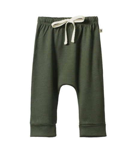 Nature Baby Merino Wool Drawstring Pants - Thyme