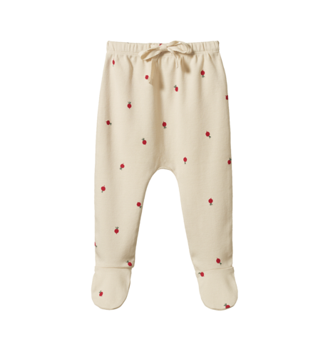 Nature Baby Footed Rompers - Radish Print