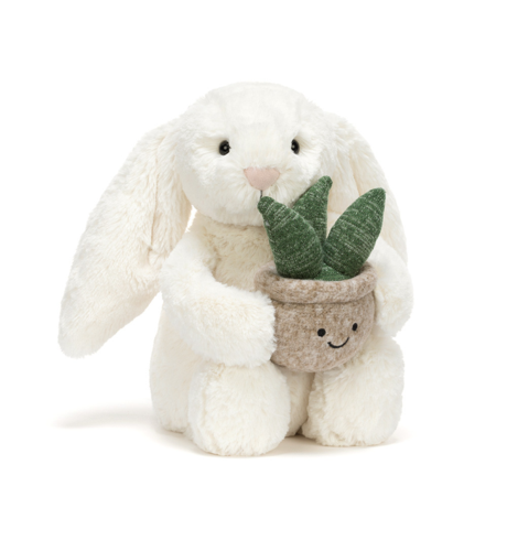 Jellycat Cream Bunny With Plant (pre-order, stock due 27 March)