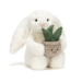 Jellycat Cream Bunny With Plant (pre-order, stock due 27 March)