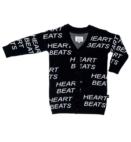 Huxbaby Heartbeat Knit Cardi-Black