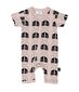 French Shades Zip Short Romper-Rose Dust