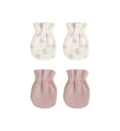 Quincy Mae Scratch Mittens Set - Mauve/Flower Field