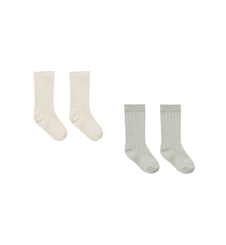 Quincy Mae Sock Set - Natural/Sage