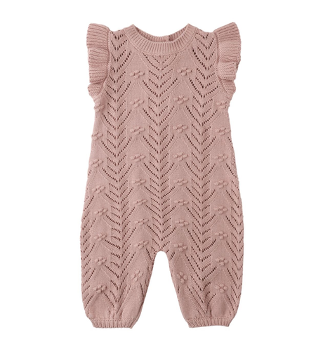 Quincy Mae Mira Knit Romper - Mauve