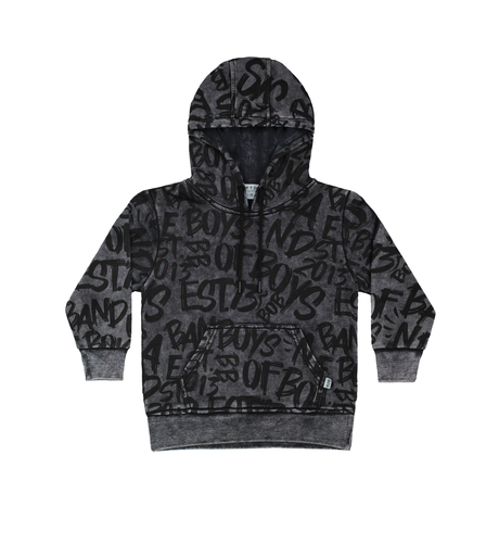 Band Of Boys Grey Wash BOB Graffiti Hood