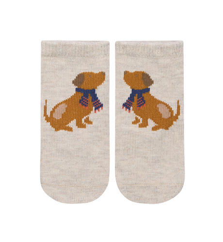 Toshi Organic Socks Ankle Jacquard - Puppy Dog