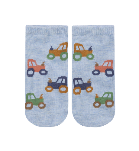 Toshi Organic Socks Ankle Jacquard - Tiny Tractors