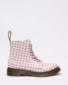 Dr Martens 1460 Pascal 8 Eye Boot - White+Dusty rose