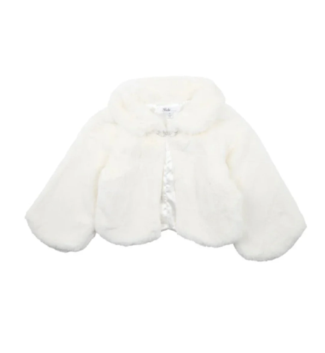 Bebe Faux Fur Petal Jacket - Ivory
