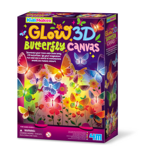 Glow 3D Butterfly Canvas