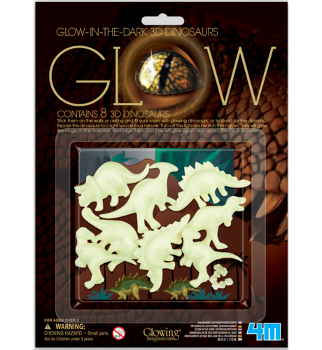 Glow in the Dark 3D Dinosaurs 8 Pack