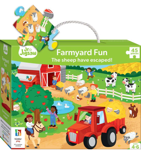 Jnr Jigsaw 45pc Carry & Play Farmyard Fun