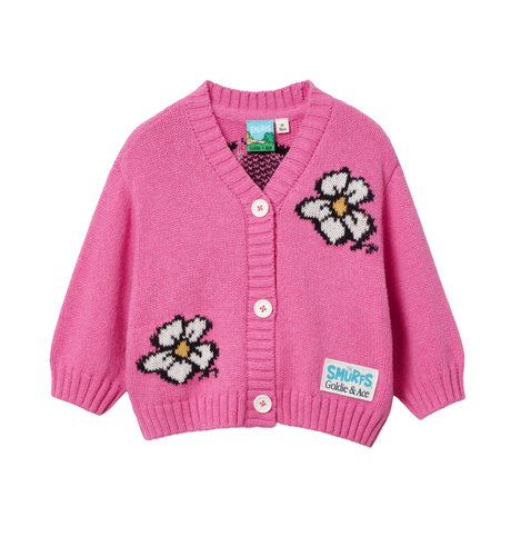 Goldie + Ace The Smurfs Flower Knit Cardigan