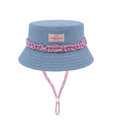 Goldie + Ace Chambray Frill Bucket Hat