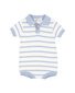 Bebe Brady Organic Knitted Polo Romper - Blue Stripe