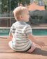 Bebe Brady Organic Knitted Polo Romper - Blue Stripe
