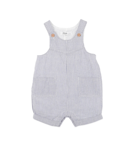 Bebe Brady Indigo Stripe Woven Overalls