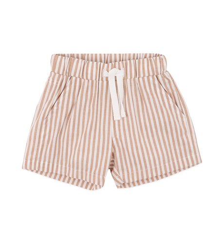 Bebe Brady Caramel Stripe Woven Shorts