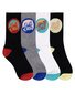 Santa Cruz Bold Shadow Dot Crew Sock 4 Pk  (Yth 2-8) - Black/White/Grey Marle/Bl